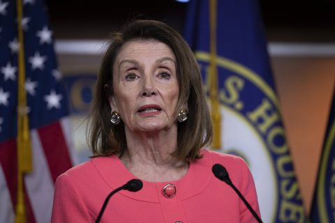 May 2, 2019 - Washington, DC, United States: House Speaker Nancy Pelosi, Democrat of California, speaks with reporters during her weekly news conference on Capitol Hill. Foto: Alex Edelman / Contacto Automatico / CNP / Polaris