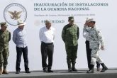 15022020-JIQUILPAN DE JUÁREZ, MICHOACAN, 14FEBRERO2020.- Andrés Manuel López Obrador, presidente Constitucional de los Estados Unidos Mexicanos en la “Inauguración de Instalaciones de la Guardia Nacional” en Jiquilpan de Juárez, Michoacán. Lo acompañan Lo acompañan Lázaro Cárdenas Batel, Coordinador de Asesores; Almirante José Rafael Ojeda Durán, Secretario de Marina; Alfonso Durazo, Secretario de Seguridad y Protección Ciudadana; General Luis Cresencio Sandoval, Secretario de la Defensa Nacional; Silvano Aureoles Conejo, Gobernador de Michoacán y el General Luis Rodríguez Bucio comandante de la Guardia Nacional. FOTO: PRESIDENCIA/CUARTOSCURO.COM