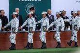 20032020-SAN MIGUEL DE LOS JAGÜEYES, ESTADO DE MÉXICO, 19MARZO2020.- El presidente Andrés Manuel López Obrador encabezó la Ceremonia de Clausura del 4º Escalón del curso de formación inicial para la integración de la Guardia Nacional. En compañía de los representantes de la SEDENA; Marina; Seguridad Pública; Gobernación, así como del comandante de la Guardia Nacional y el gobernador del Estado de México, el jefe del ejecutivo destacó la labor de las fuerzas armadas y llamó a los nuevos elementos a no aceptar “propuestas indecorosas” del crimen organizado. FOTO: GALO CAÑAS /CUARTOSCURO.COM