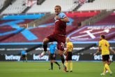 17 July 2020, England, London: West Ham United's Tomas Soucek celebrates scoring his side's second goal during the English Premier League soccer match between West Ham United and Watford at the London Stadium. Photo: Adam Davy/Nmc Pool/PA Wire/dpa