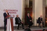 CIUDAD DE MÉXICO, 18AGOSTO2020.- Conferencia matutina encabezada por el presidente Andrés Manuel López Obrador en compañía de: Hugo López-Gatell, subsecretario de Prevención y Promoción a la Salud, Jorge Alcocer, secretario de Salud, y Marcelo Ebrard, secretario de Relaciones Exteriores, para informar sobre el avance de la pandemia por Covid-19 en nuestro país, la cual según autoridades ha registrado tres semanas a la baja en los casos positivos y defunciones. FOTO: GALO CAÑAS /CUARTOSCURO.COM