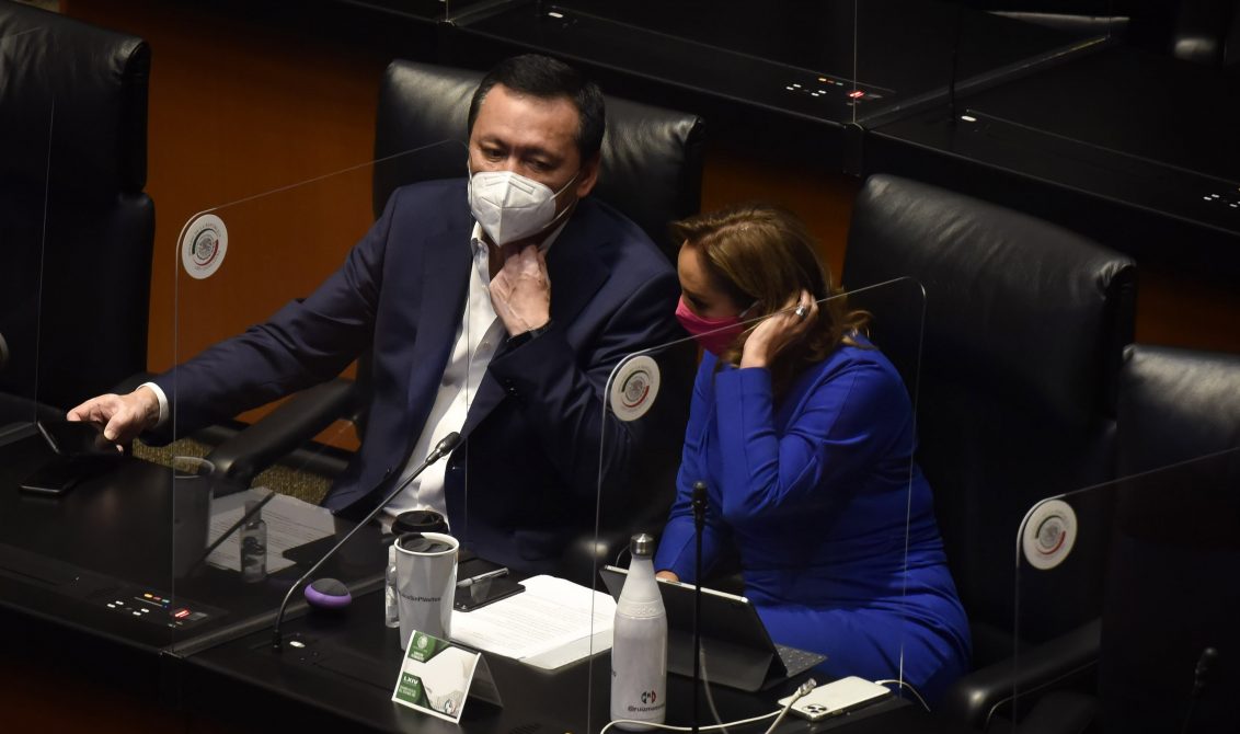 CIUDAD DE MÉXICO, 12AGOSTO2020.- Sesión de la Comisión Permanente, realizada en el Salón de Plenos de la Cámara de Senadores. FOTO: MARIO JASSO /CUARTOSCURO.COM