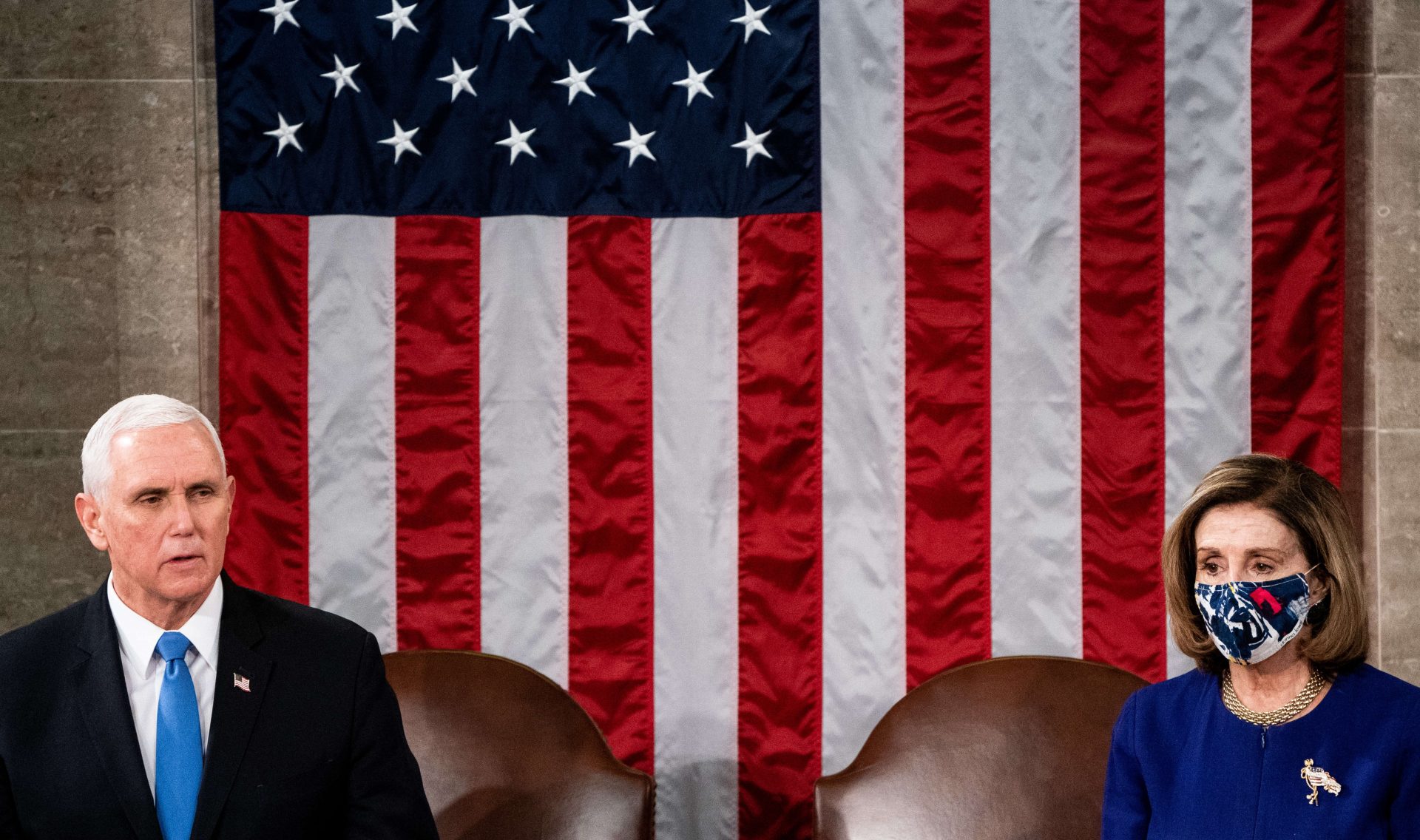 07/01/2021 El vicepresidente de EEUU, Mike Pence, y la presidenta de la Cámara de Representantes, Nanci Pelosi. POLITICA NORTEAMÉRICA ESTADOS UNIDOS INTERNACIONAL ERIN SCHAFF - POOL VIA CNP / ZUMA PRESS / CONTACTO